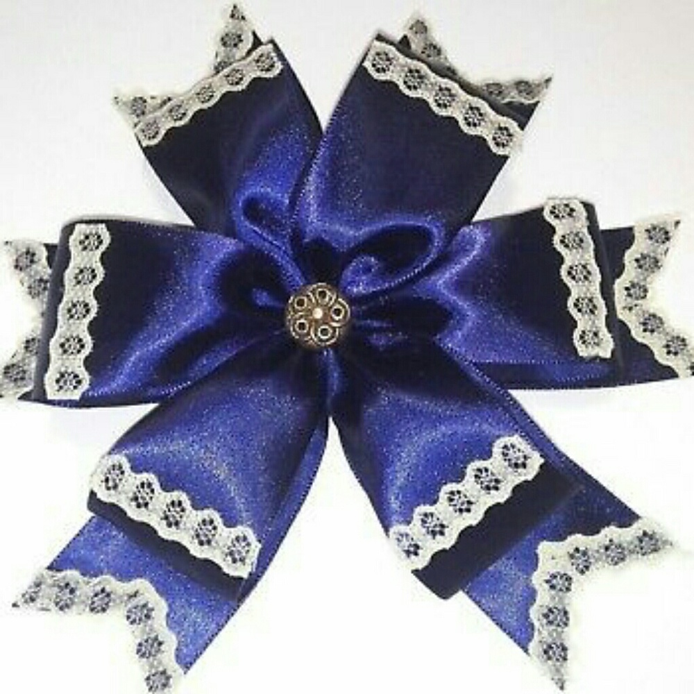 Vintage Inspired Blue Hair Bow Spring Summer